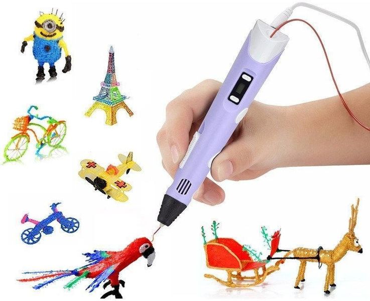 3D-ручка з LCD-дисплеєм Pen 2 3Д принтер для малювання ФІОЛІТОВА 14433Ф фото