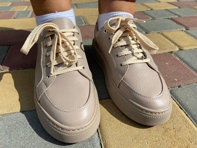 Жіночі кросівки Garti, натуральна шкіра, бежеві 2018A фото