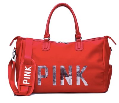 Сумка жіноча PINK КРАСНА ⁇ Жіноча містка спортивна сумка NO3396 фото
