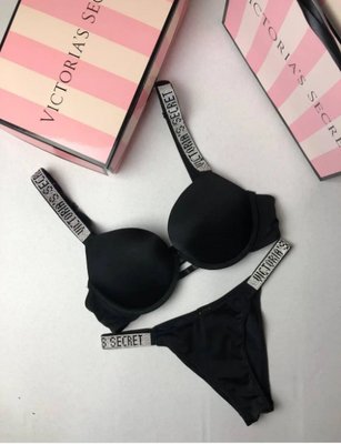Комплект білизни мегастильний від Victoria's Secret, чорний 1234к фото
