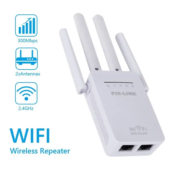 Купити Бездротовий Wi-Fi роутер-повторювач WR09Q, 300 Мбіт/с, підсилювач мережевого сигналу IIEEE802.11 b/g/n з 4 анті WR09Q в інтернет магазині Акційний Шоп
