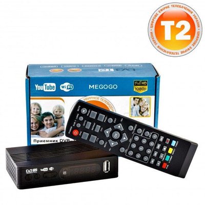 Тюнер T2 MG811 приставка з переглядом YouTube IPTV Wi-Fi HDMI USB MEGOGO 3811138 фото