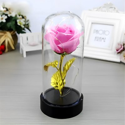 Троянда в колбі з LED Маленька NoA54 Рожева PINK54 фото