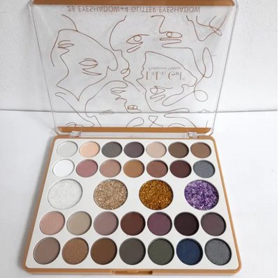 Палетка тіней для повік глітерні перламутрові та матові 32 кольори DoDo Girl Eyeshadow Palette D3215 236471 фото